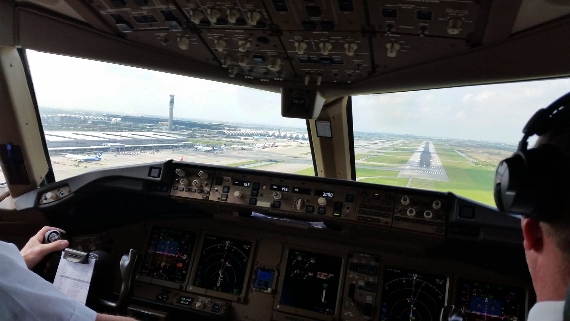 Anflug Bangkok Cockpit