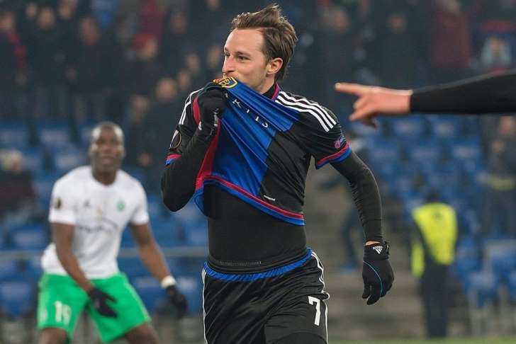 Zuffi FC Basel zweifacher Torschütze gegen Saint Etienne  am 25.02.2016